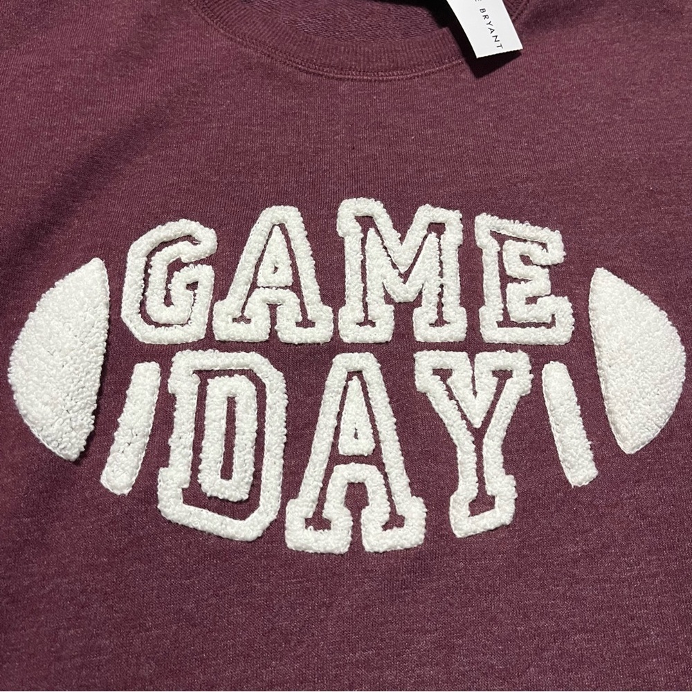 NWT Lane Bryant Burgundy Game Day Football Sweater Size 10/12 Large Fall Maroon - Picture 3 of 7
